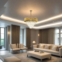 Golden Vintage style LED crystal pendant light BQ-D465.