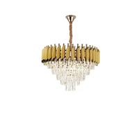 Golden Vintage style LED crystal pendant light BQ-D465.