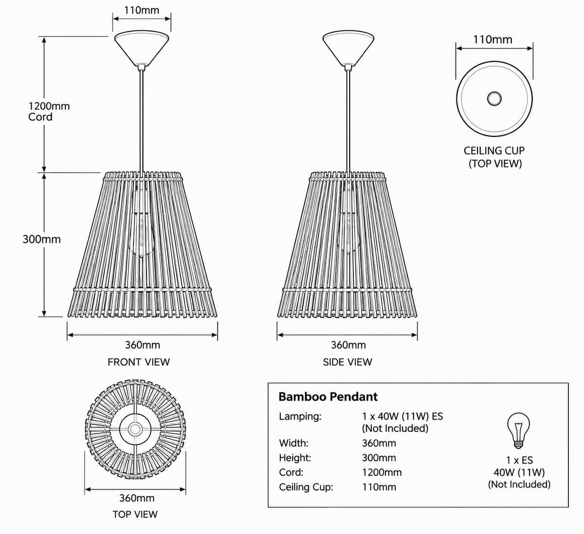 PENDANT LIGHT-PEN964 BAMBOO