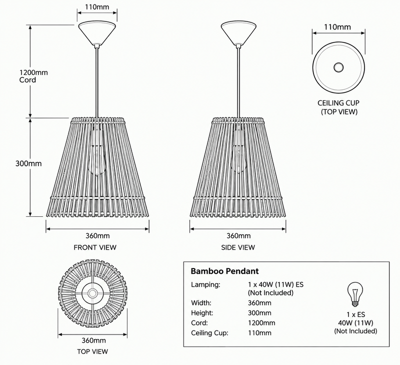 PENDANT LIGHT-PEN964 BAMBOO