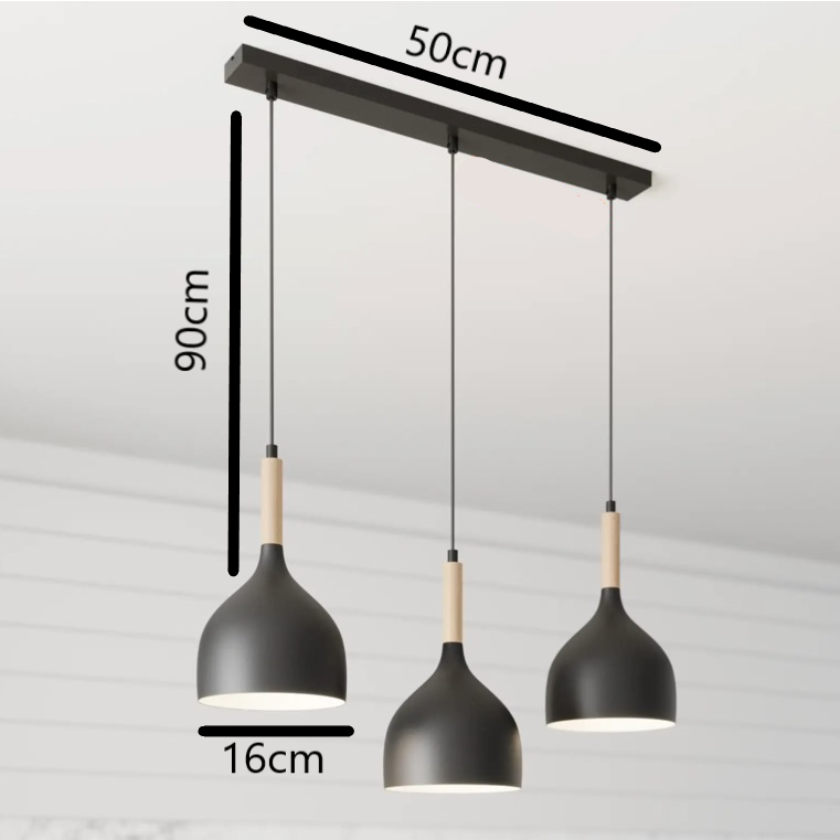 Bowl Style Pendant Light - Row Of 3 -Black - Mr.Smart SA's Best Online Shopping Store