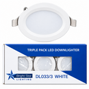 Bright Star-Triple Pack LED Polycarbonate Down Lights-DL033/3 White-Mr Smart Lighting Company.