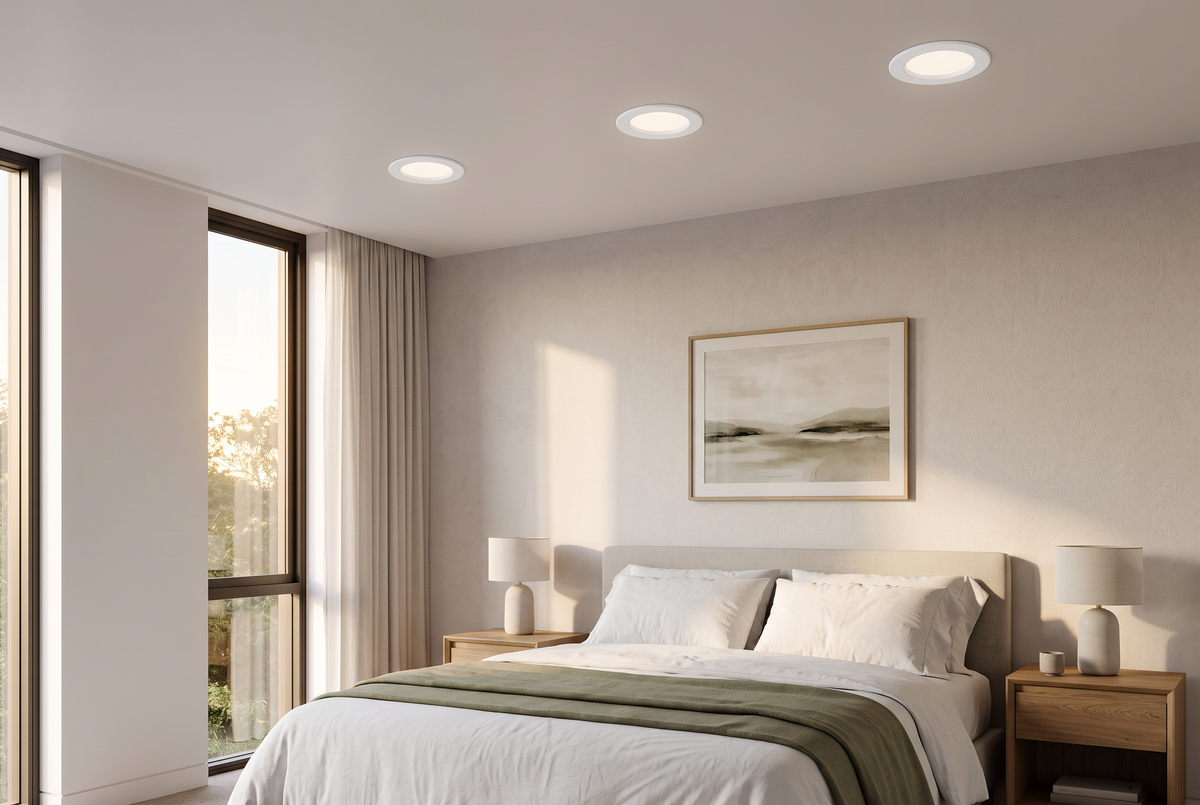 Bright Star-Triple Pack LED Polycarbonate Down Lights-DL033/3 White-Modern Bedroom-Mr Smart Lighting Company.