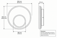 Brightstar-18W WB023 LED Wall Lamp-4000K-Product Dimensions-Mr Smart Lighting Company.