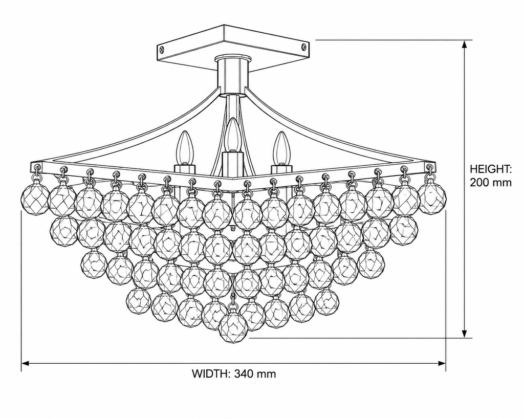 Brightstar-CF052 CHROME Ceiling Light.