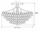 Brightstar-CF052 CHROME Ceiling Light-Product dimensions-Mr Smart Lighting Company.