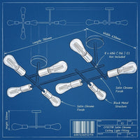 Brightstar-CF057/8 SATIN CHROME Ceiling Light-Product dimensions-Mr Smart Lighting Company.