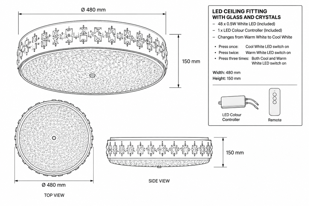 Brightstar-CF118/24 LED Ceiling Light.