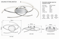 Brightstar-CF162 LED 24W LED 3000K Ceiling Light-Product dimensions-Mr Smart Lighting Company.