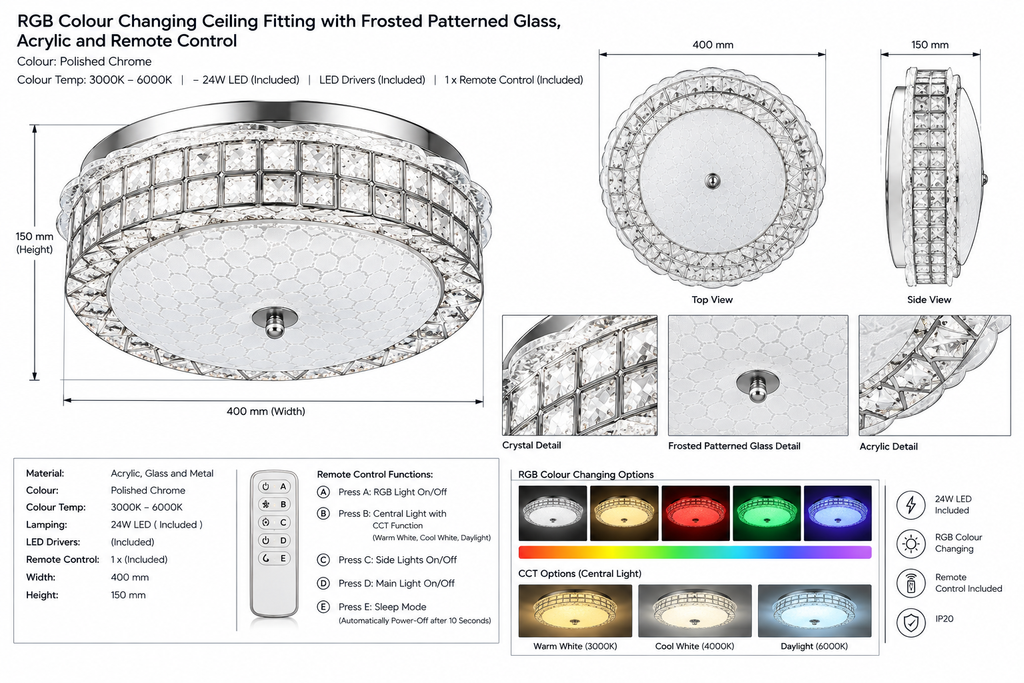 Brightstar-CF164 RGB Ceiling Light.