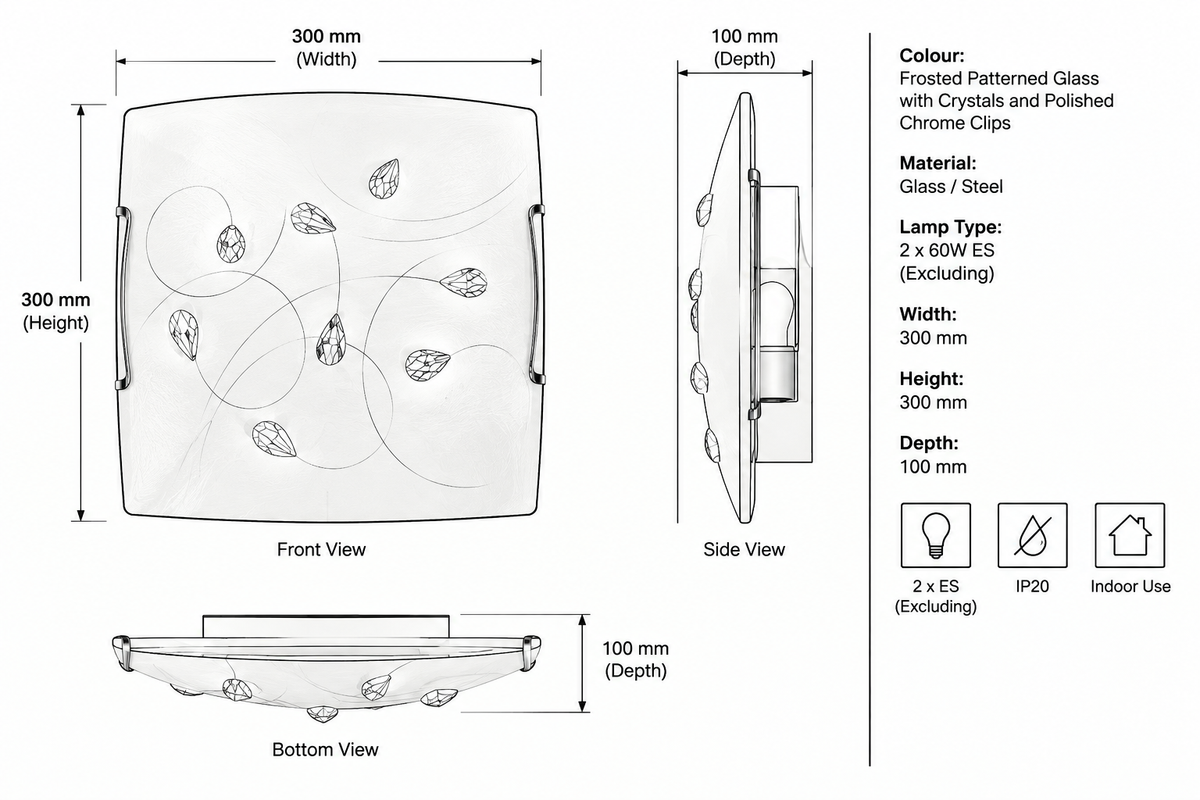 Brightstar-CF362 Ceiling Light-Product Dimensions-Mr Smart Lighting Company.