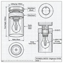 Brightstar-CF436 WOOD Ceiling Light-Product dimensions-Mr Smart Lighting Company