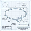 Brightstar-CF606/2 BLACK Ceiling Light 4000K-Product dimensions-Mr Smart Lighting Company.
