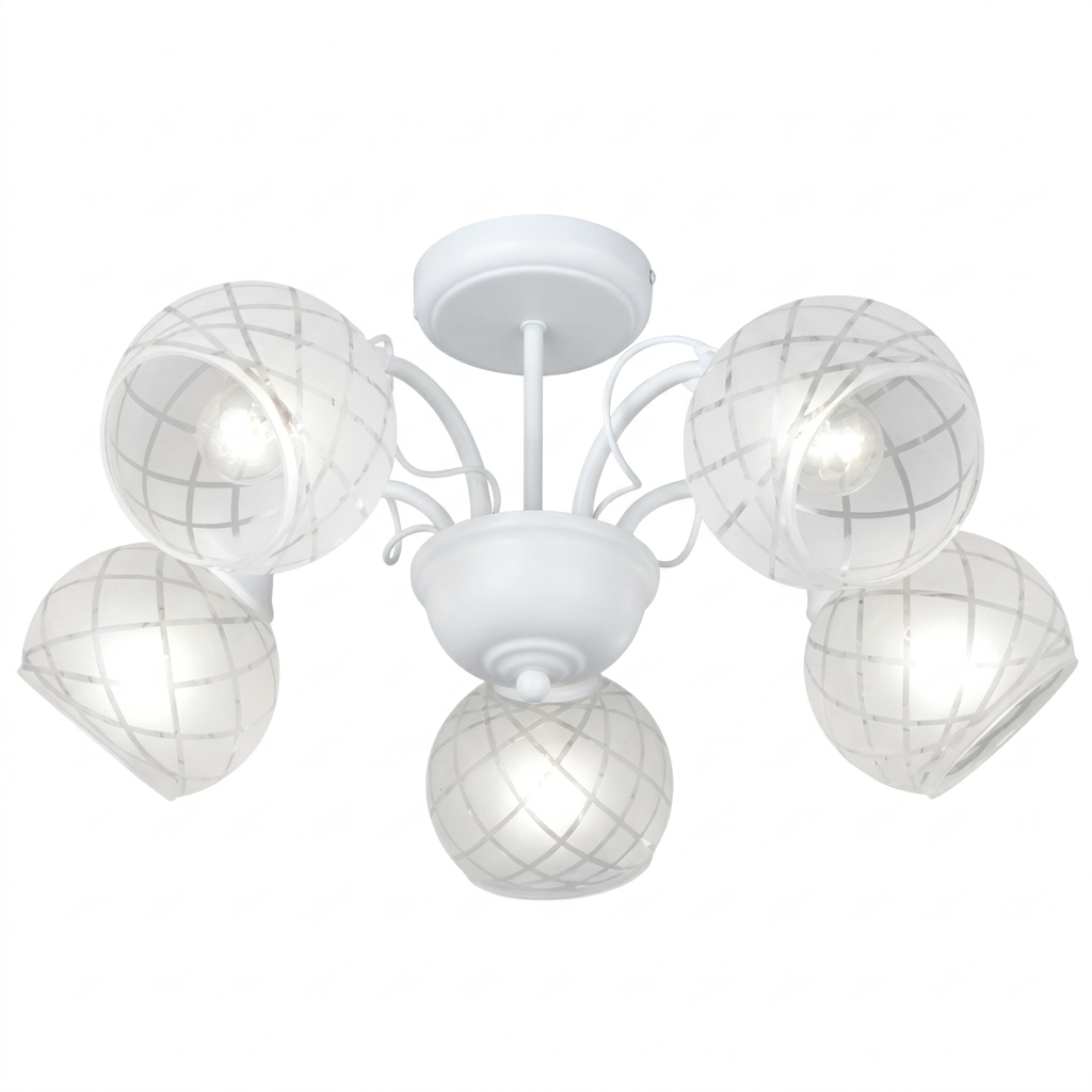 Brightstar-CH251/5 MATT WHITE Chandelier.