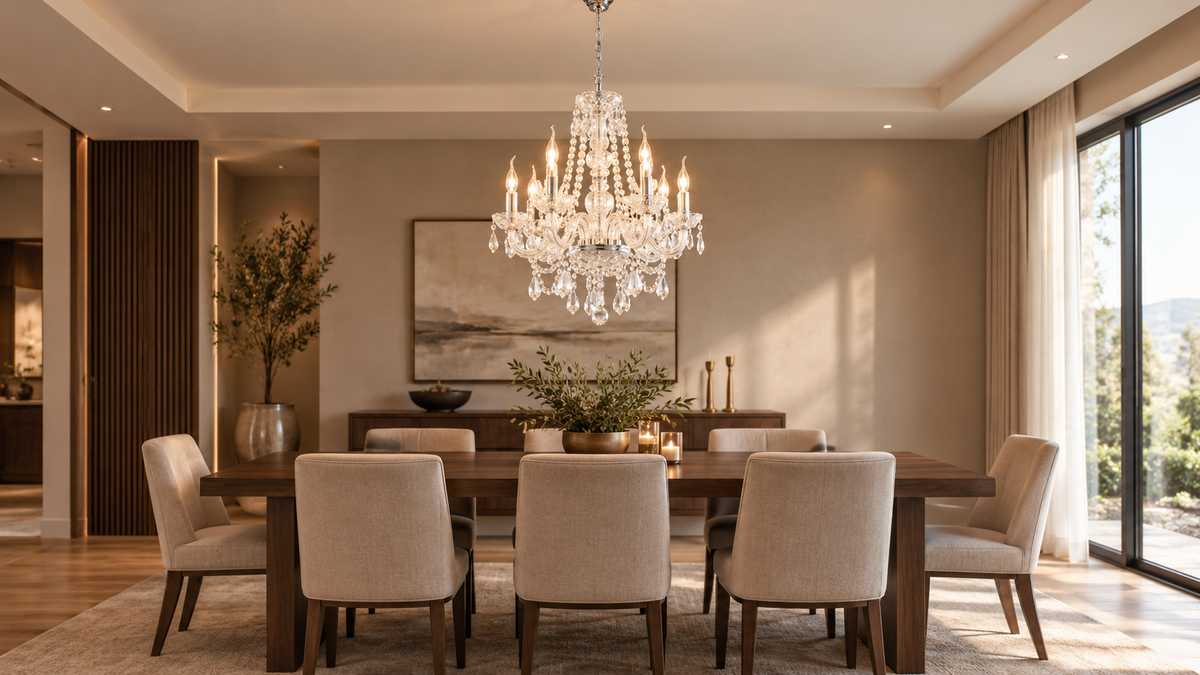 Brightstar-CH3054/6 CRYSTAL Chandelier Light-Modern dining room-Mr Smart Lighting Company