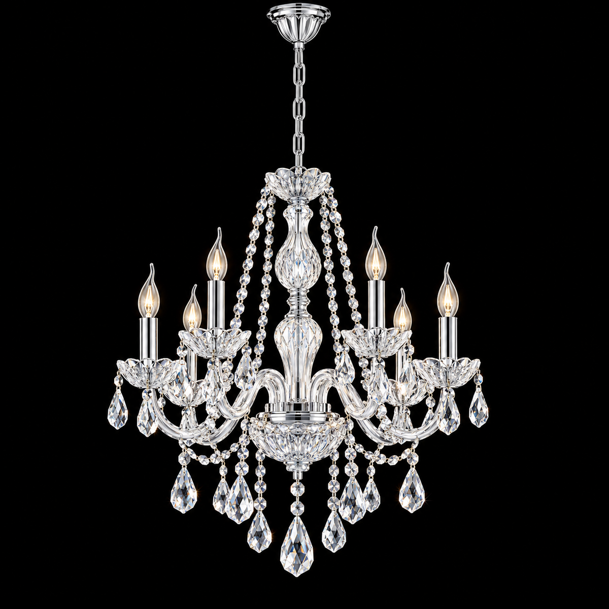 Brightstar-CH3054/6 CRYSTAL Chandelier Light-Mr Smart Lighting Company.
