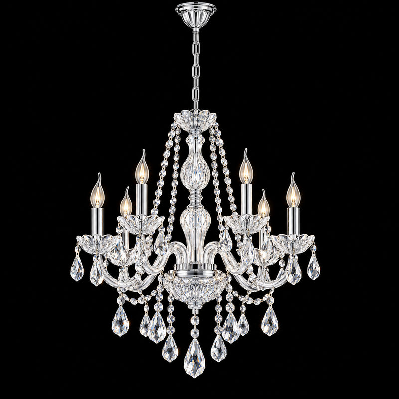Brightstar-CH3054/6 CRYSTAL Chandelier Light-Mr Smart Lighting Company.