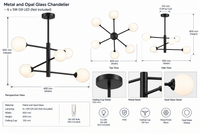 Brightstar-CH393/6 Black Chandelier-Mr Smart lighting company