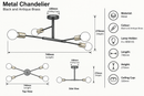 Brightstar-CH507/4 BK/AB Pendent Light-Mr Smart Lighting Company.