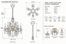 Brightstar-CH511/6 CRYSTAL Chandelier Light-Product dimensions-Mr Smart Lighting Company