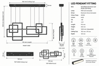 Brightstar-CH517 Black Pendent Light 4000K-Modern Drawing-Mr Smart Lighting Company.