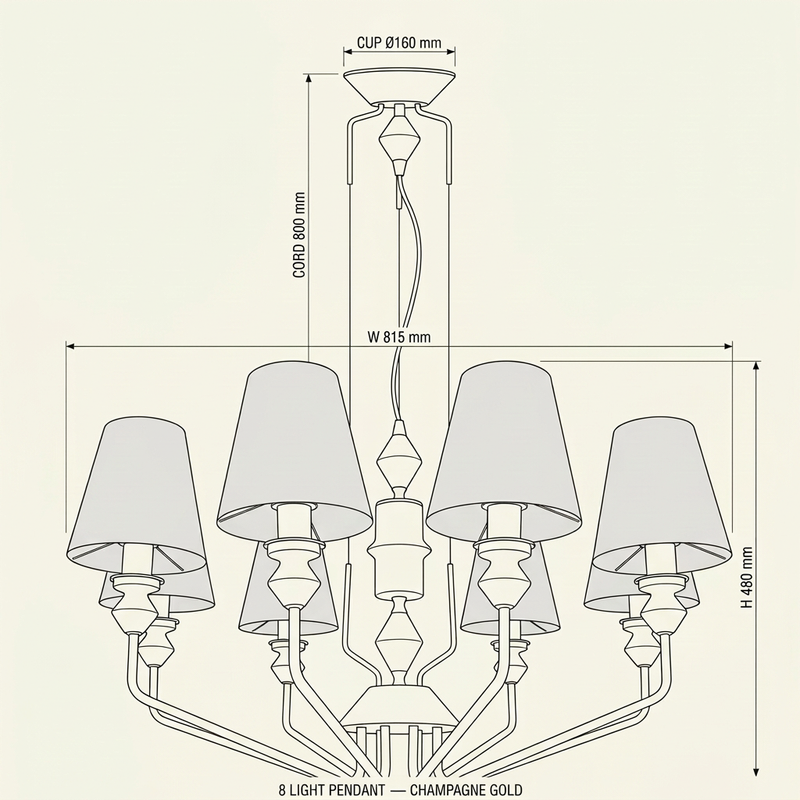 Brightstar-CH705 CERAMIC Chandelier.