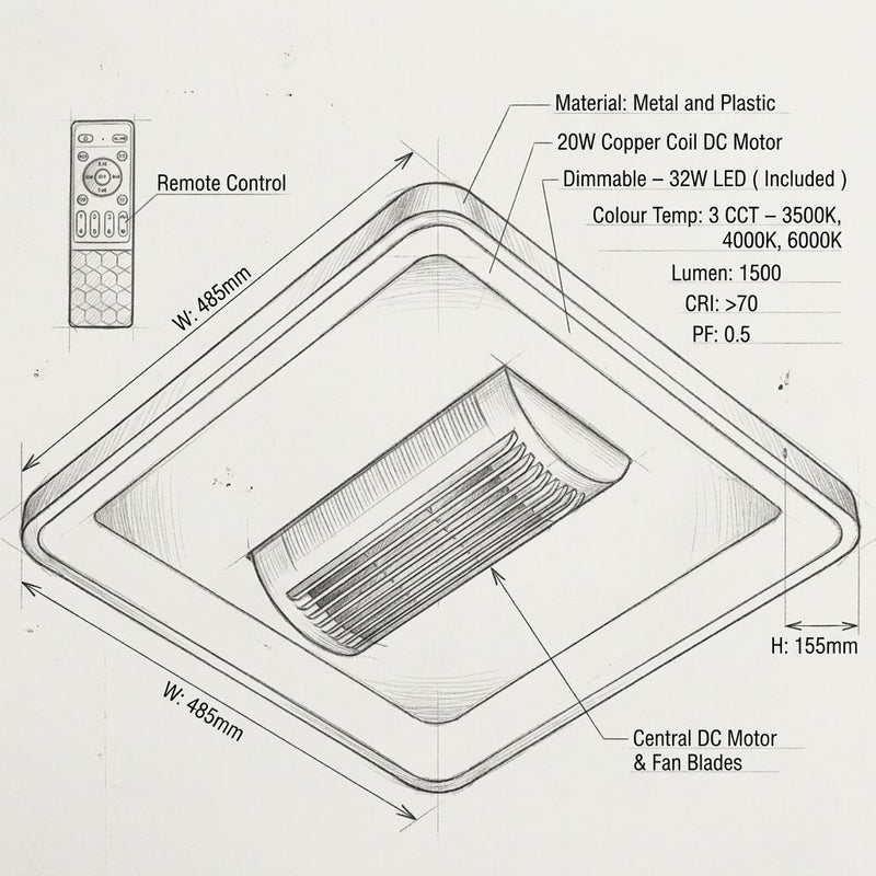 Brightstar-Ceiling Light and Fan-FCF129 3CCT