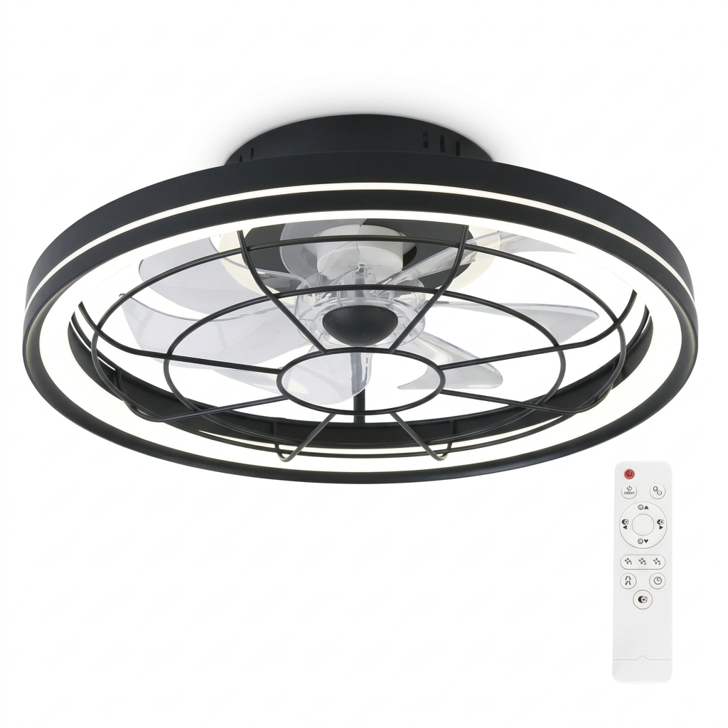 Brightstar-FCF020 BLACK 3CCT Ceiling light/fan.