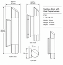 Brightstar-L081 Wall Lamp Stainless-Product Dimensions-Mr Smart Lighting Company.