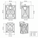 Brightstar-L517 Wall Lamp-IP44-BLACK-Product Dimensions-Mr Smart Lighting Company.