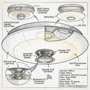  Brightstar-LED Ceiling Bluetooth Speaker-CF083 4000K-Product dimensions-Mr Smart Lighting.
