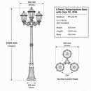 STANDING OUTDOOR LIGHT-LFL037 BLACK ip44-Product dimensions-Mr Smart Lighting Company