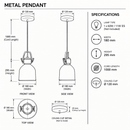 Brightstar-PEN590 BLACK Pendent Light-Product dimensions-Mr Smart Lighting Company.