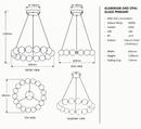 Brightstar-PEN794/12 GOLD Pendent Light-Product dimensions-Mr Smart Lighting Company