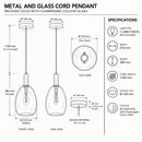 Brightstar-PEN891 CHAMPAGNE Pendent Light-Product dimension-Mr Smart Lighting  Company