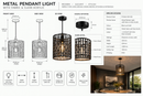 Brightstar-PEN898 BLACK Pendent Light-Modern product dimensions-Mr Smart Lighting Company.