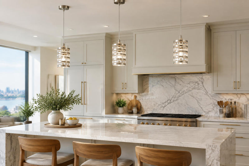 Brightstar-PEN908 CHROME Pendent Light-Modern kitchen counter-Mr Smart Lighting Company
