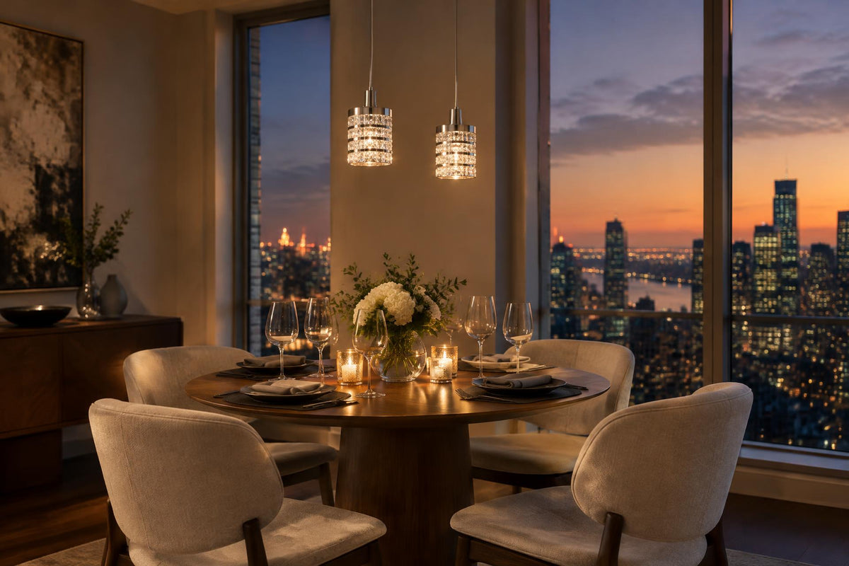 Brightstar-PEN908 CHROME Pendent Light-Premium dining-Mr Smart Lighting Company.