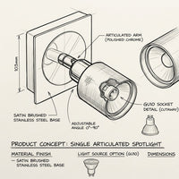 Brightstar-S050/1 SATIN CHROME Spotlight-Mr Smart Lighting Company.