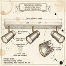 Brightstar-S411/3 BLACK Tracklight-Product Dimensions-Mr Smart Lighting Company.