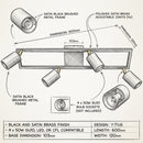 Brightstar-S413/4 BLACK Tracklight-Product dimensions-Mr Smart Lighting Company.