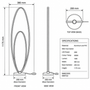 Brightstar-SL094 28W-Black Standing LED Light-3000K-Product Dimensions-Mr Smart lighting Company.