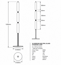 Brightstar-SL402 BLACK Standing Lamp-4000K-Product Dimensions-Mr Smart Lighting Company