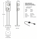 Brightstar-SL417 BLACK Standing Lamp-Product Dimensions-Mr Smart Lighting Company.