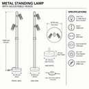 Brightstar-SL440 BK/GD Standing Lamp-Product Dimensions-Mr Smart Lighting Company