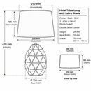 Brightstar-TL099 BLACK Table Lamp-Product dimensions-Mr Smart Lighting Company.