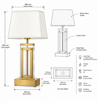 Brightstar-TL691 BEIGE Table Lamp-Modern Product drawing-Mr Smart Lighting Company