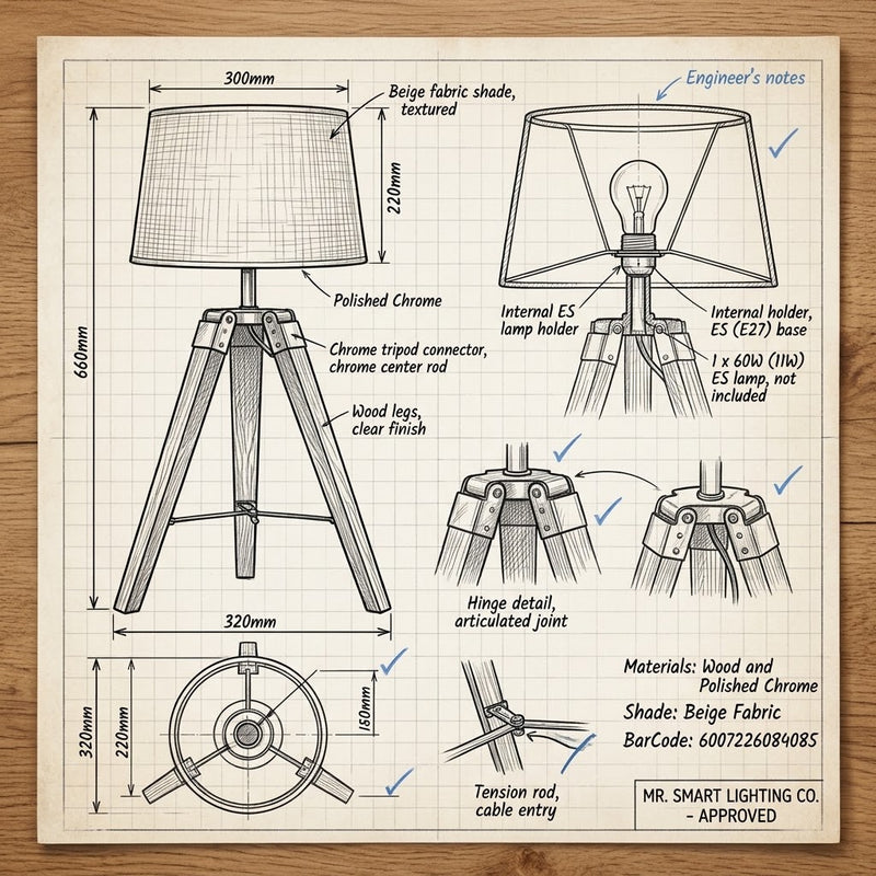 Brightstar-TL700 BEIGE Table Lamp.