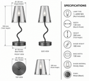Brightstar-TL823 MATT BLACK Table Light-Product Dimensions-Mr Smart Lighting company.