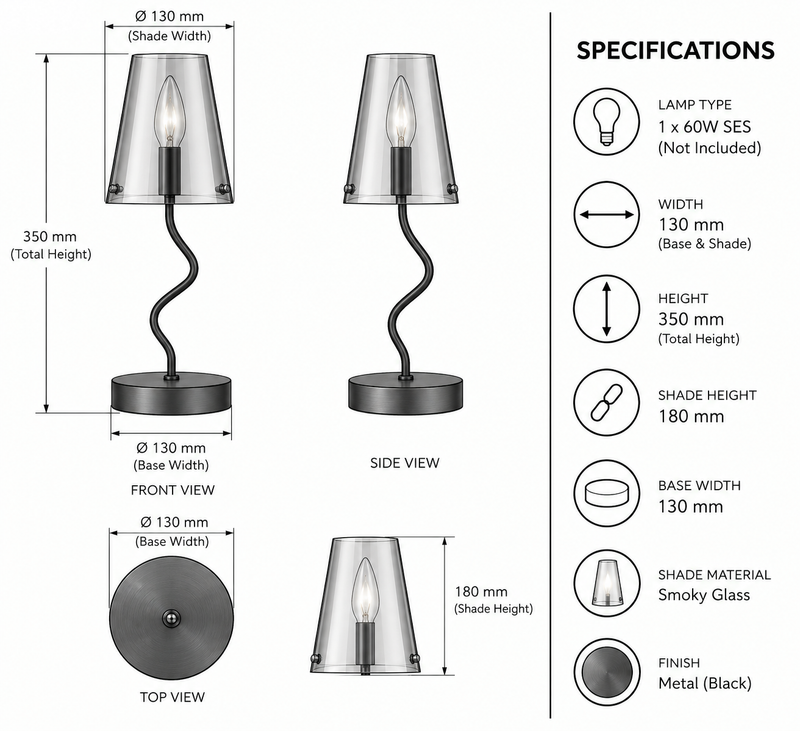 Brightstar-TL823 MATT BLACK Table Light.
